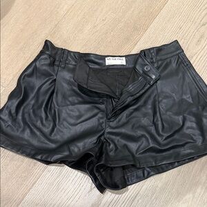 We The Free High Waist Faux Leather Black Shorts